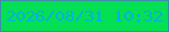 文字の大きさ：5、枠の色：3f8aaa、背景の色：04e053、文字の色：06b0df 無料ブログパーツのブログ時計