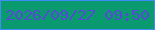文字の大きさ：3、枠の色：3f8cf8、背景の色：0a9a70、文字の色：5649d6 無料ブログパーツのブログ時計