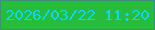 文字の大きさ：5、枠の色：3f8f77、背景の色：26bd3d、文字の色：0fd6f1 無料ブログパーツのブログ時計