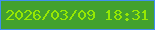 文字の大きさ：5、枠の色：3f8fef、背景の色：42a12e、文字の色：96e803 無料ブログパーツのブログ時計