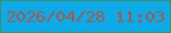 文字の大きさ：4、枠の色：3f9064、背景の色：0caae7、文字の色：a6584a 無料ブログパーツのブログ時計