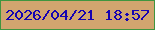 文字の大きさ：1、枠の色：3f953f、背景の色：d1a56f、文字の色：1502b2 無料ブログパーツのブログ時計