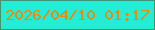 文字の大きさ：5、枠の色：3f9571、背景の色：25edd5、文字の色：e88b0d 無料ブログパーツのブログ時計