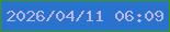 文字の大きさ：1、枠の色：3f9714、背景の色：2973ce、文字の色：bab5e7 無料ブログパーツのブログ時計