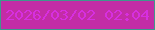 文字の大きさ：4、枠の色：3f978c、背景の色：c32ca6、文字の色：d72fe0 無料ブログパーツのブログ時計
