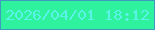 文字の大きさ：5、枠の色：3f9abf、背景の色：2ff29e、文字の色：5bf3e8 無料ブログパーツのブログ時計