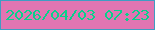 文字の大きさ：4、枠の色：3f9dc3、背景の色：e175b2、文字の色：08d18b 無料ブログパーツのブログ時計