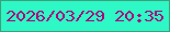文字の大きさ：5、枠の色：3f9f7b、背景の色：2df8c6、文字の色：a9047d 無料ブログパーツのブログ時計