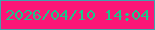 文字の大きさ：2、枠の色：3fa3ac、背景の色：fb1677、文字の色：1bc789 無料ブログパーツのブログ時計