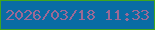 文字の大きさ：3、枠の色：3fa61e、背景の色：096ca4、文字の色：9c6995 無料ブログパーツのブログ時計