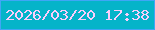 文字の大きさ：3、枠の色：3fa6f6、背景の色：05b4c9、文字の色：fbcefb 無料ブログパーツのブログ時計