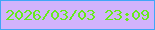 文字の大きさ：4、枠の色：3fa6f7、背景の色：d1b3fc、文字の色：66eb1b 無料ブログパーツのブログ時計