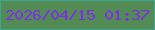 文字の大きさ：5、枠の色：3fa791、背景の色：538b54、文字の色：7e2ded 無料ブログパーツのブログ時計