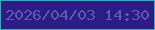 文字の大きさ：5、枠の色：3fa7bf、背景の色：2c1c86、文字の色：6556ac 無料ブログパーツのブログ時計