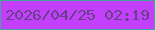 文字の大きさ：4、枠の色：3fa89d、背景の色：c43ffc、文字の色：654283 無料ブログパーツのブログ時計