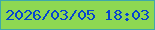 文字の大きさ：5、枠の色：3fa8a9、背景の色：8ed852、文字の色：0545cf 無料ブログパーツのブログ時計