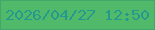 文字の大きさ：1、枠の色：3fa96c、背景の色：50b96a、文字の色：25998d 無料ブログパーツのブログ時計