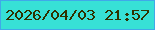 文字の大きさ：4、枠の色：3fa9e9、背景の色：37e1d6、文字の色：303100 無料ブログパーツのブログ時計