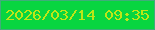 文字の大きさ：1、枠の色：3fad7a、背景の色：08d540、文字の色：bee617 無料ブログパーツのブログ時計
