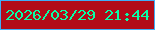 文字の大きさ：1、枠の色：3faef6、背景の色：b20b18、文字の色：06ffa6 無料ブログパーツのブログ時計