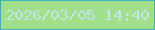 文字の大きさ：2、枠の色：3fb1bf、背景の色：a1e089、文字の色：c0e5eb 無料ブログパーツのブログ時計