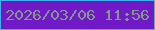 文字の大きさ：4、枠の色：3fb1f2、背景の色：6f1ac6、文字の色：83978f 無料ブログパーツのブログ時計