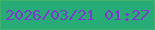文字の大きさ：2、枠の色：3fb26b、背景の色：27ac77、文字の色：7f38ce 無料ブログパーツのブログ時計