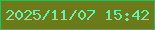 文字の大きさ：2、枠の色：3fb353、背景の色：6b7b1b、文字の色：70eda8 無料ブログパーツのブログ時計