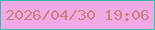 文字の大きさ：4、枠の色：3fb9a9、背景の色：efa9e4、文字の色：cc817e 無料ブログパーツのブログ時計