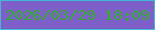 文字の大きさ：2、枠の色：3fbad6、背景の色：7e5fca、文字の色：30b02a 無料ブログパーツのブログ時計