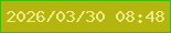 文字の大きさ：1、枠の色：3fbc07、背景の色：b5b510、文字の色：f0eb87 無料ブログパーツのブログ時計