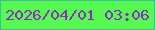 文字の大きさ：1、枠の色：3fbd8e、背景の色：56f951、文字の色：8c30bb 無料ブログパーツのブログ時計