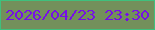 文字の大きさ：2、枠の色：3fc07d、背景の色：73905b、文字の色：760fe8 無料ブログパーツのブログ時計