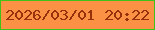 文字の大きさ：4、枠の色：3fc118、背景の色：fb9144、文字の色：97310b 無料ブログパーツのブログ時計