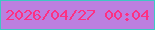 文字の大きさ：1、枠の色：3fc7c4、背景の色：bc7fe0、文字の色：fd3083 無料ブログパーツのブログ時計