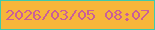 文字の大きさ：5、枠の色：3fcaab、背景の色：f7b63a、文字の色：ca5f98 無料ブログパーツのブログ時計