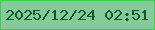 文字の大きさ：4、枠の色：3fcb52、背景の色：86c99b、文字の色：0d5b29 無料ブログパーツのブログ時計