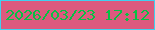 文字の大きさ：4、枠の色：3fd1ef、背景の色：dc5a7e、文字の色：08c144 無料ブログパーツのブログ時計
