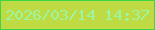 文字の大きさ：5、枠の色：3fd646、背景の色：bedb44、文字の色：9bf6a3 無料ブログパーツのブログ時計