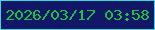 文字の大きさ：3、枠の色：3fd8d6、背景の色：121867、文字の色：1ac443 無料ブログパーツのブログ時計