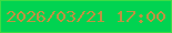 文字の大きさ：3、枠の色：3fdb45、背景の色：01d351、文字の色：be9242 無料ブログパーツのブログ時計