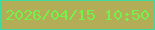 文字の大きさ：2、枠の色：3fdb9e、背景の色：b2ad56、文字の色：74f24b 無料ブログパーツのブログ時計