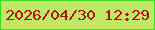 文字の大きさ：2、枠の色：3fdc1c、背景の色：bde965、文字の色：b50d17 無料ブログパーツのブログ時計