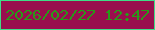 文字の大きさ：1、枠の色：3fdd87、背景の色：990e4e、文字の色：289a18 無料ブログパーツのブログ時計