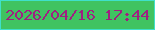 文字の大きさ：4、枠の色：3fe0ca、背景の色：40c361、文字の色：a02081 無料ブログパーツのブログ時計