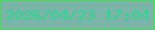 文字の大きさ：5、枠の色：3fe14b、背景の色：7cb4aa、文字の色：27d98c 無料ブログパーツのブログ時計