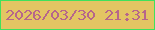 文字の大きさ：1、枠の色：3fe15c、背景の色：e3c563、文字の色：b6668b 無料ブログパーツのブログ時計