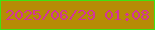 文字の大きさ：5、枠の色：3fe213、背景の色：b68c05、文字の色：d43498 無料ブログパーツのブログ時計