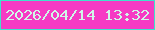 文字の大きさ：4、枠の色：3fe3cb、背景の色：f63bc4、文字の色：d0f8e9 無料ブログパーツのブログ時計