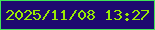 文字の大きさ：4、枠の色：3fe458、背景の色：1e096f、文字の色：99eb02 無料ブログパーツのブログ時計